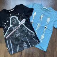 Тениски Star Wars / Стар Уорс, 2бр H&M, 8-10г, 134-140см, снимка 1 - Детски тениски и потници - 40312942