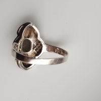 Сребърен пръстен с камък оникс, снимка 5 - Пръстени - 38684338