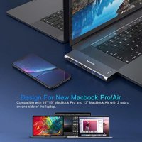 MOKiN USB C Hub 7 in 2, за MacBook Air Pro 13/ 15", 2021 2020 2019 2018, снимка 4 - Друга електроника - 40102405