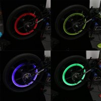 Светещи LED капачки за вентили на автомобилни гуми, колело и мотор-Комплект 2 бр., снимка 3 - Аксесоари и консумативи - 34170998
