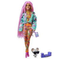 Кукла Barbie - Екстра: С розови плитки Mattel GXF09 , снимка 2 - Кукли - 42397810