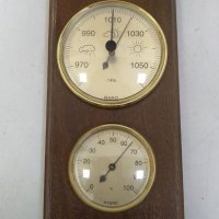 Хигрометър, термометър, барометър-дървен, снимка 4 - Антикварни и старинни предмети - 34810236