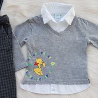 Блуза-риза с Мечо Пух 12-18 месеца, снимка 1 - Комплекти за бебе - 34028175