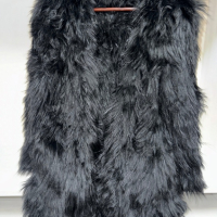 Пухкаво палто с дълъг косъм, снимка 2 - Палта, манта - 44737810