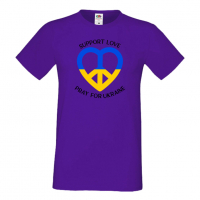 Мъжка тениска SUPPORT LOVE PRAY FOR UKRAINE,, снимка 8 - Тениски - 36125751