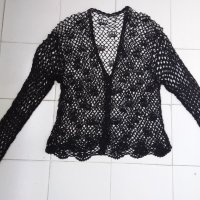 Комлект черен потник и плетена блуза, снимка 1 - Потници - 41396897