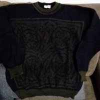  Мъжки, плътен пуловер в черно и каки,L/XL, снимка 1 - Пуловери - 38947116
