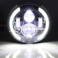  Кръгли LED фарове 7″ 70W H4 букса, къси, дълги, дневни и мигач, снимка 3 - Аксесоари и консумативи - 41661825