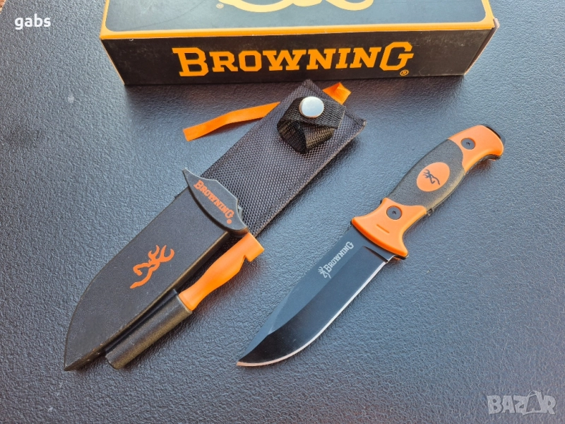 Нож BROWNING за оцеляване,кания с точило и свирка, снимка 1