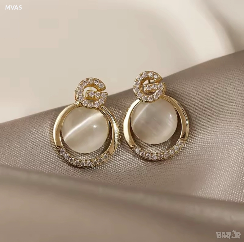 Нови дамски обеци кръгли златисти, снимка 1