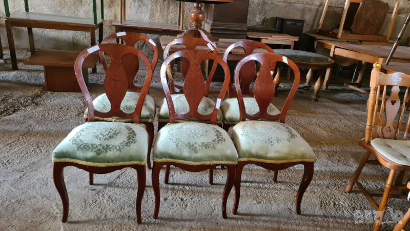 Ретро столове с плюшена дамаска внос от Европа, снимка 1