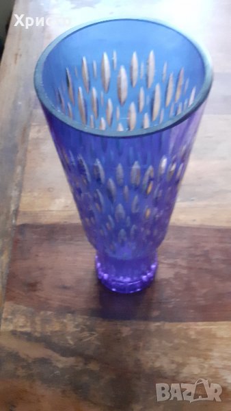ваза стъклена гравирана ръчно антика уникат, снимка 1