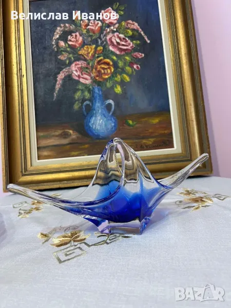 Стъклена фруктиера на Мурано в отлично състояние, снимка 1