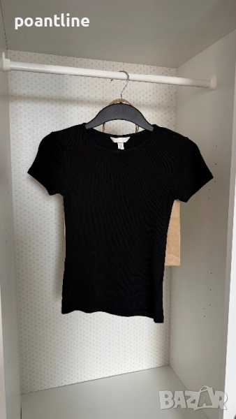 НОВ МОДЕЛ H&M basic памучна черна тениска къс ръкав, снимка 1