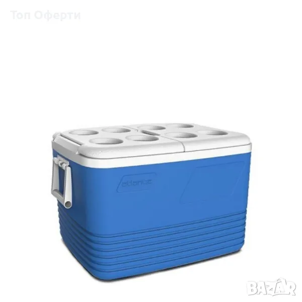 Хладилна кутия Atlantic 60L, пасивна, синя, с поставки за чаши, снимка 1