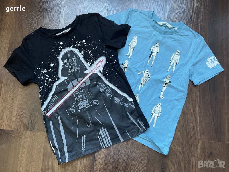 Тениски Star Wars / Стар Уорс, 2бр H&M, 8-10г, 134-140см, снимка 1