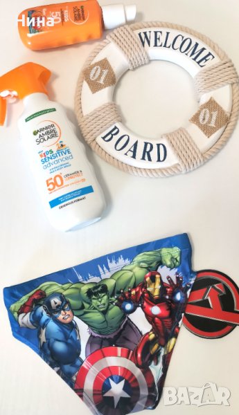 Бански Avengers в син цвят , снимка 1