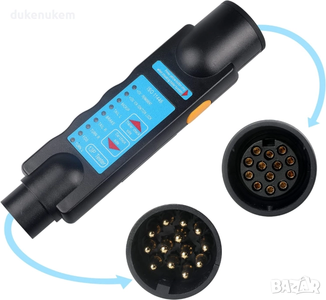 Тестер за електрически вериги на ремаркета – 13 pin, 12V, снимка 1