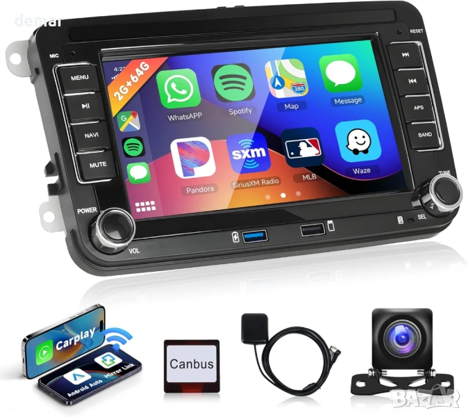 2GB+64GB автомобилно радио за VW Passat Jetta Golf SEAT, 7 инча HD екран, снимка 1