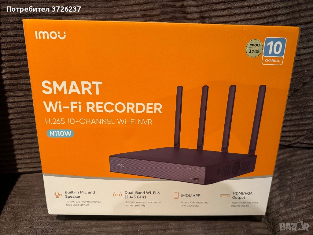 IMOU Smart Wi-Fi Recorder N110W — 10-канален Wi-Fi видеорекордер, снимка 1