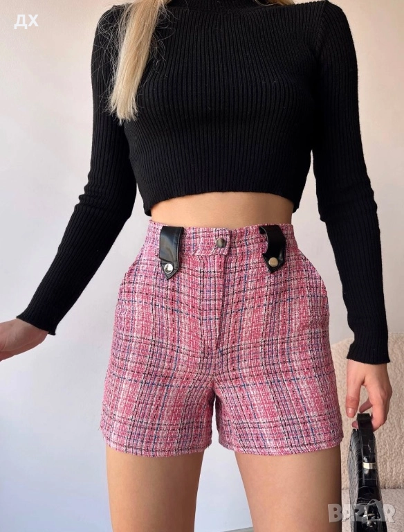 Розови къси панталонки букле, снимка 1