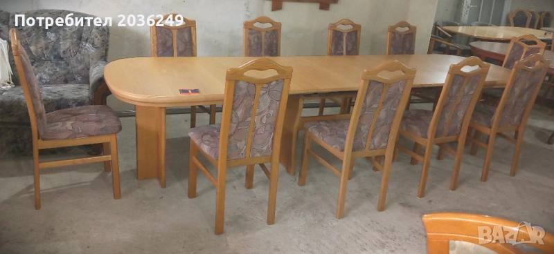 Комплект масивна разтегателна маса- Автомат с 10 стола и много нива на разтягане, снимка 1