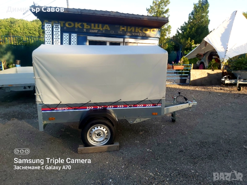 Туристическо, самосвално ремарке REPO DRS с брезент и шпригли до 750kg., снимка 1