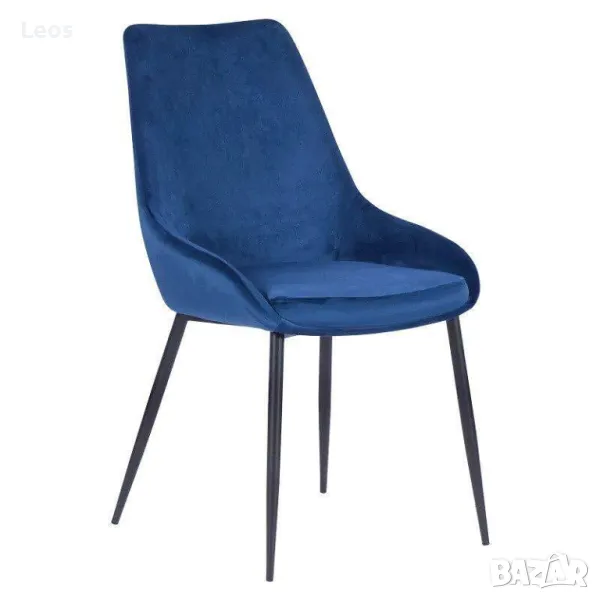  Трапезен стол HEDON в синьо, снимка 1