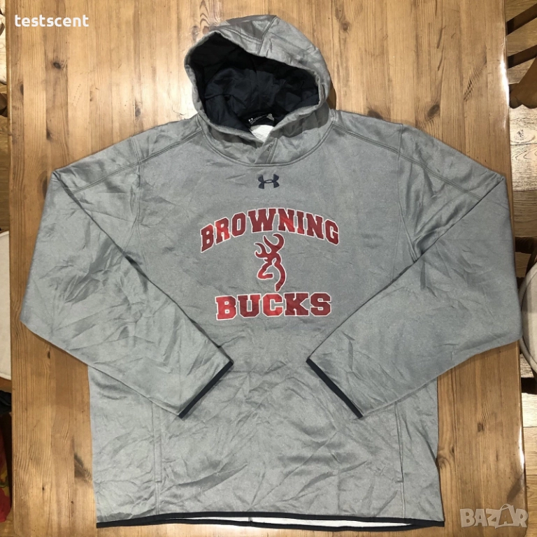 Мъжки спортен пуловер/суичър Under Armour Browning Bucks XL XLarge Grey сив лъскав, снимка 1