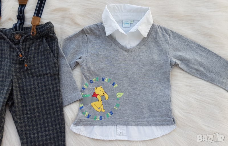 Блуза-риза с Мечо Пух 12-18 месеца, снимка 1