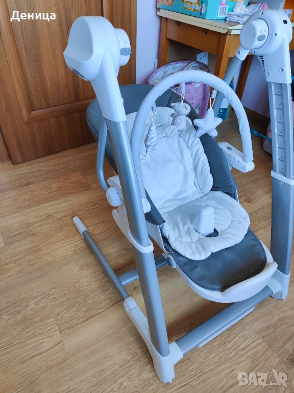 Детска люлка / Столче за хранене 3 в 1 KikkaBoo - Prima, сиво, снимка 1