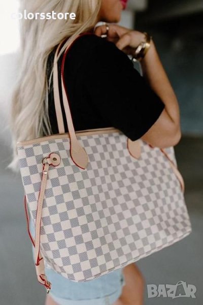 Чанта Louis Vuitton Neverfull/каре код  Br367, снимка 1
