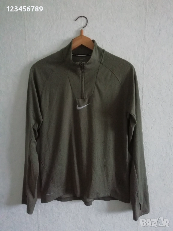 Nike DF Aeroreact Half Zip Cargo Khaki Reflective Silv оригинална нова Running Drill Top L , снимка 1