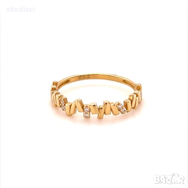 Златен дамски пръстен 1,57гр. размер:56 14кр. проба:585 модел:16513-5, снимка 1