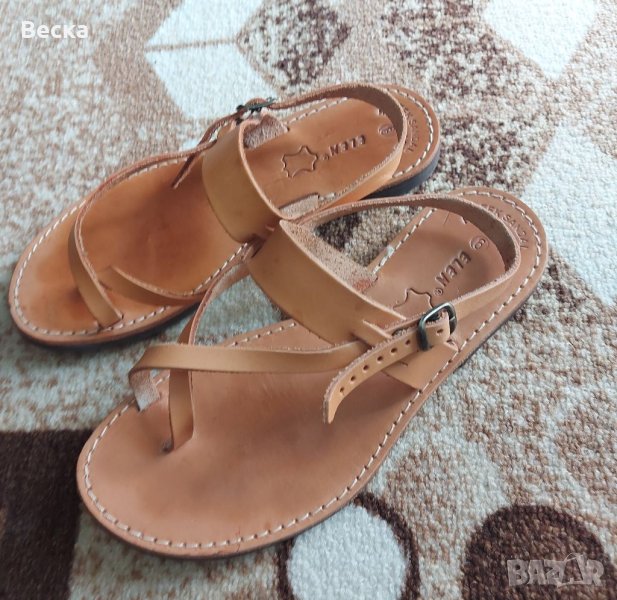 Естествена кожа дамски сандали, снимка 1