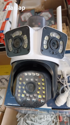 Тройна безжична IP камера с WiFi приложение iCSee 12MP, снимка 2 - IP камери - 51893847