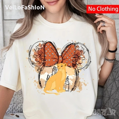 Нова дамска тениска с героите от Цар Лъв, снимка 2 - Тениски - 45314685