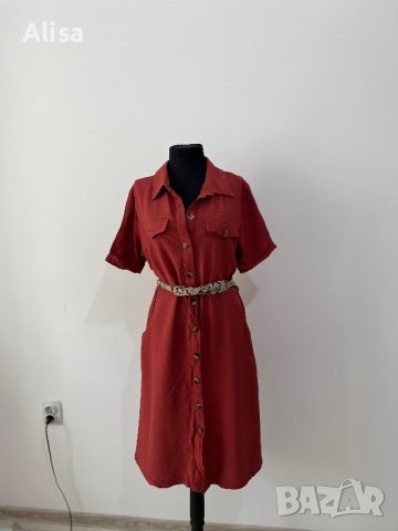 Дамска рокля в керемиден цвят, снимка 1