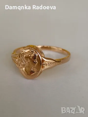 СССР златен пръстен Камея проба 583, снимка 8 - Пръстени - 48028281