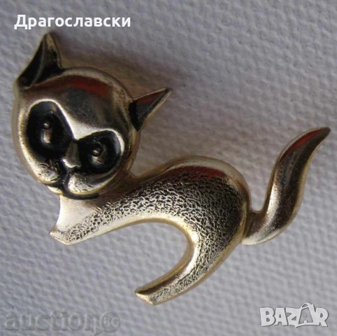 котки: КОТЕ КОТКА животно БРОНЗ МЕСИНГ метал фигура статуетка, папие маше, брошка, снимка 10 - Статуетки - 28882790