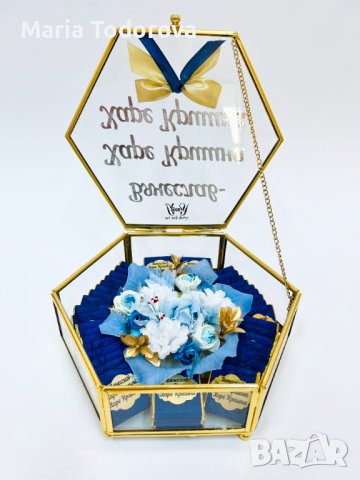 Стъклена бонбониера за сватба, кръщене, юбилей, рожден ден, снимка 5 - Други - 41466572