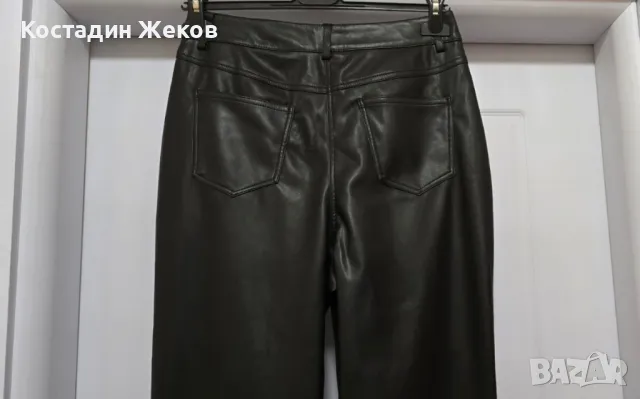 Нов. Дамски оригинален панталон кожен.  boohoo , снимка 4 - Панталони - 49212506