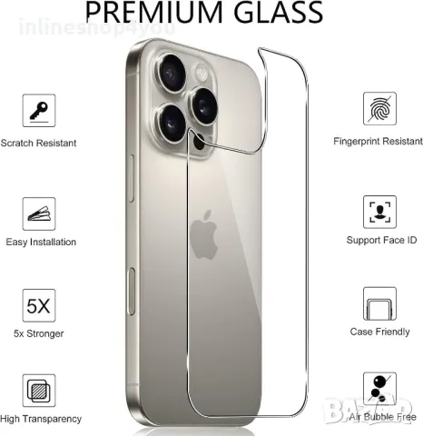 Стъклен Протектор за Гръб за Apple iPhone 16 Pro, снимка 5 - Фолия, протектори - 47553172