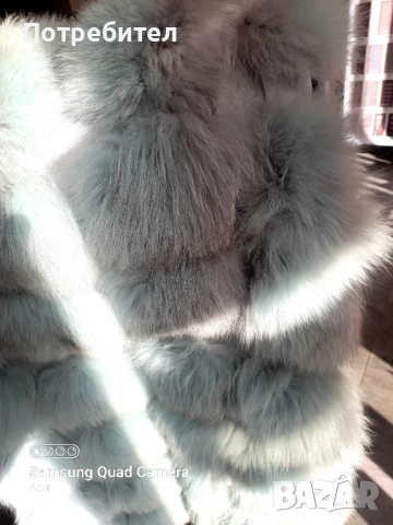 Дълъг елек с качулка естествен косъм, снимка 4 - Елеци - 52549786