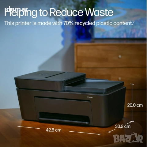 Многофункционален принтер HP DeskJet 4310, безжичен, цветен, ADF, снимка 6 - Принтери, копири, скенери - 53632774