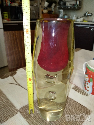 Ретро, чешка стъклена ваза.