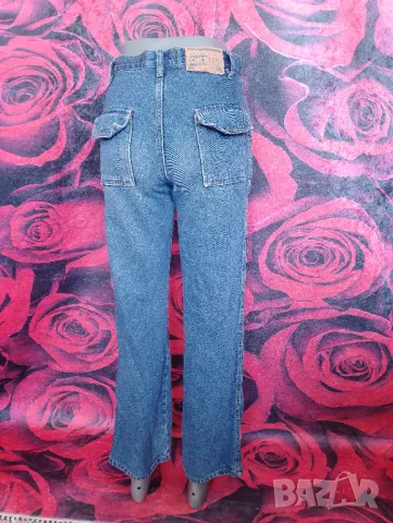 Chester Jeans Дамски дънки с ципове, джобове и широко прави крачоли С/М, снимка 3 - Дънки - 49447342