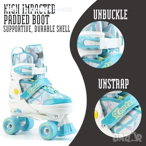 Нови Регулируеми детски ролери Quad с 608Z лагери 60 кг 5+ кънки деца, снимка 7 - Други - 53644516