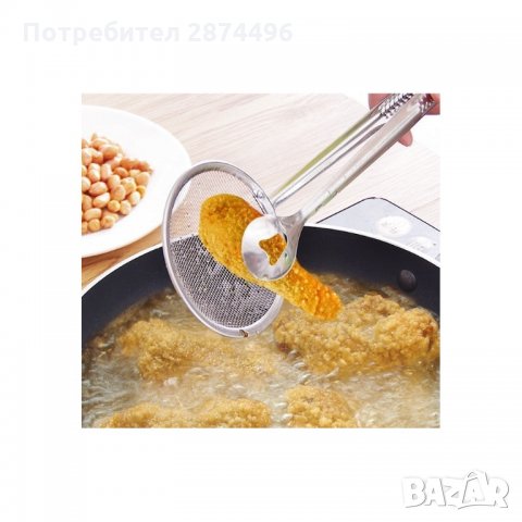 1811 Метална Щипка с цедка за пържене и отцеждане, снимка 5 - Прибори за хранене, готвене и сервиране - 34659992