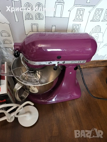 Планетарен миксер KitchenAid Artisan 5KSM150 с месомелачка комплект, снимка 16 - Миксери - 53229328